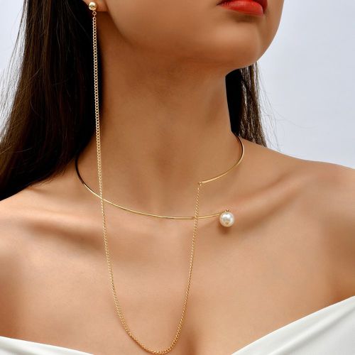 Collier à fausse perle avec chaîne à oreille - SHEIN - Modalova