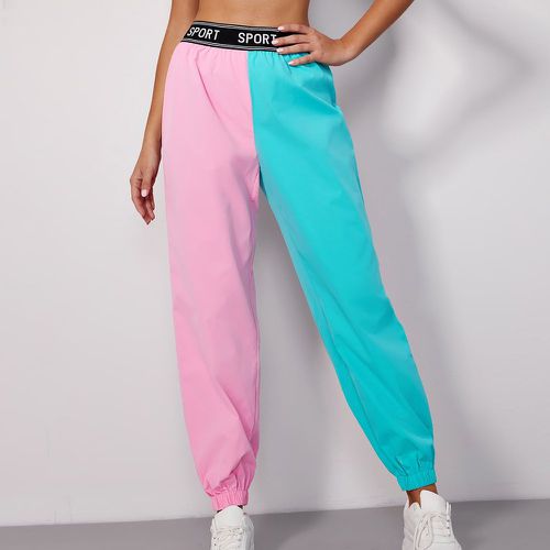 Pantalon à lettres à blocs de couleurs - SHEIN - Modalova
