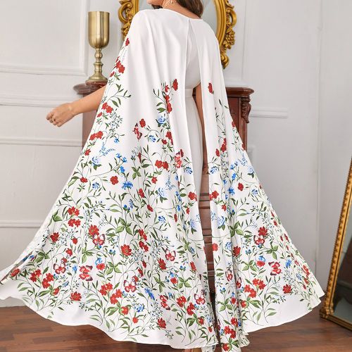 Robe cape à imprimé floral ceinturé - SHEIN - Modalova
