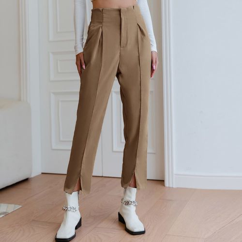 Pantalon à détail plié à poche fendu - SHEIN - Modalova