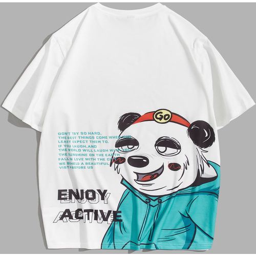 T-shirt à imprimé panda et slogan - SHEIN - Modalova