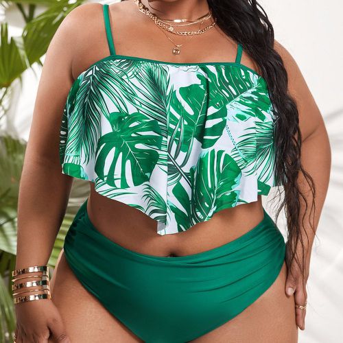 Bikini à imprimé végétale taille haute - SHEIN - Modalova