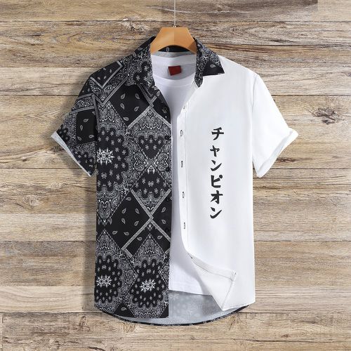 Paisley Écharpe & lettre japonaise Chemise (sans t-shirt) - SHEIN - Modalova