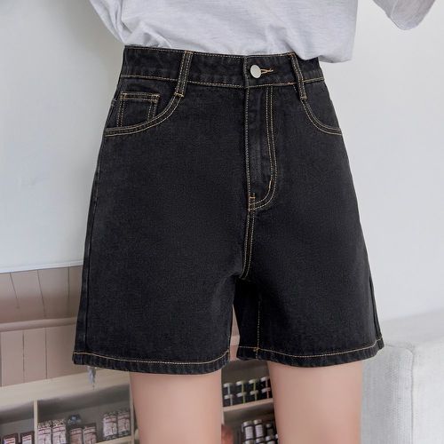 Short en jean taille haute à poche - SHEIN - Modalova