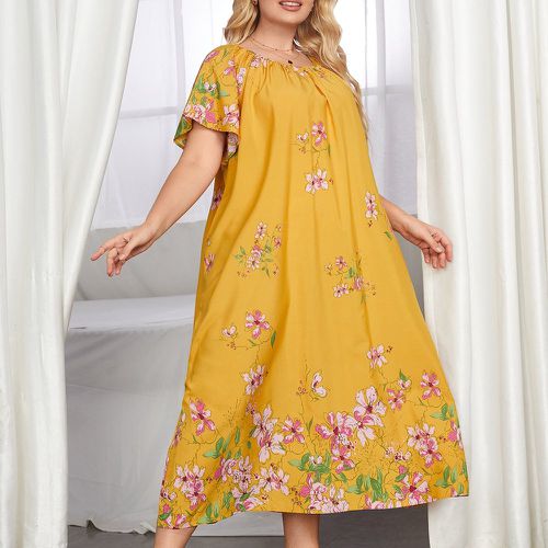 Robe de pyjama à manches évasées à imprimé floral - SHEIN - Modalova