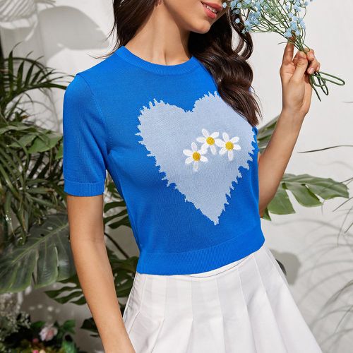 Top en tricot avec motif cœur - SHEIN - Modalova