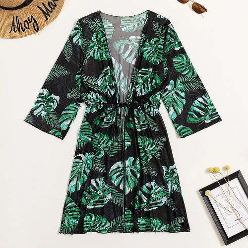 Kimono à imprimé végétale à cordon - SHEIN - Modalova