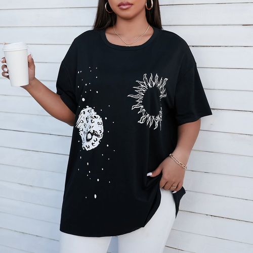 T-shirt soleil & à imprimé planète - SHEIN - Modalova