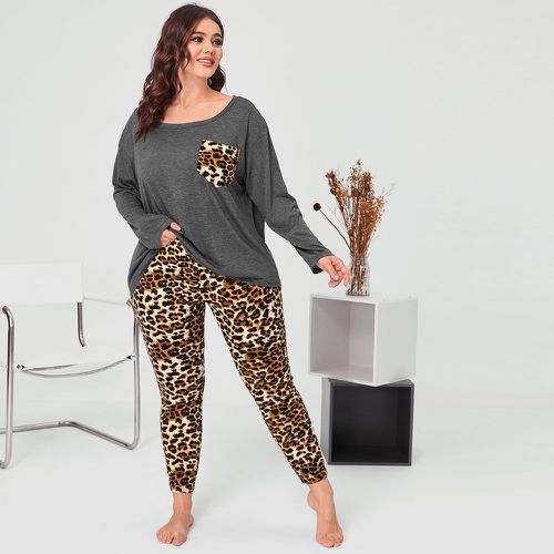 Ensemble de pyjama à léopard à poche - SHEIN - Modalova