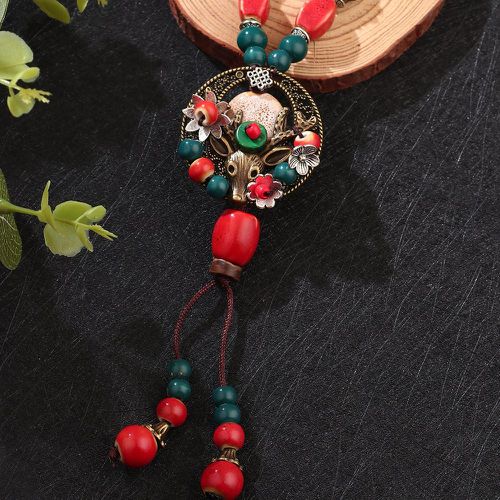 Collier fleur & à perles à pendentif rond - SHEIN - Modalova