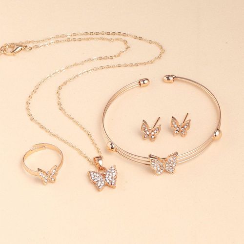 Pièces Set de bijoux à strass papillon - SHEIN - Modalova