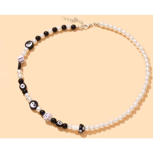 Collier à perles à détail taijitu - SHEIN - Modalova