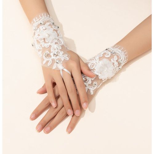 Gants de mariée à strass & fausse perle à fleur - SHEIN - Modalova