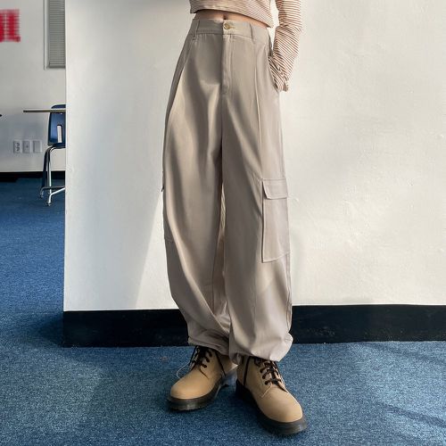 Pantalon cargo poche à rabat à cordon - SHEIN - Modalova