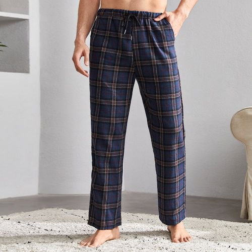 Pantalon de pyjama à imprimé tartan à cordon - SHEIN - Modalova