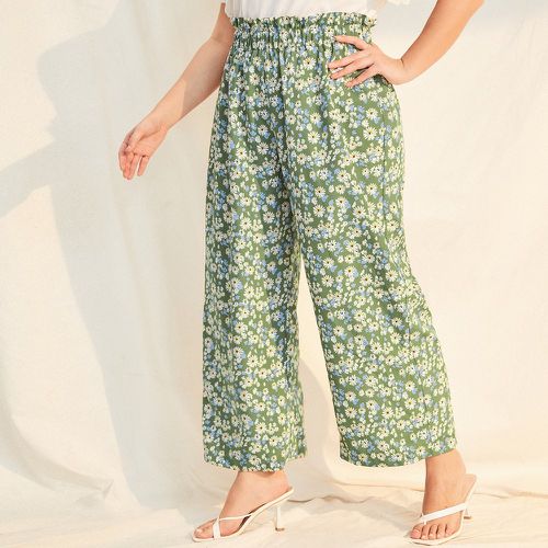 Pantalon à taille froncée à imprimé floral - SHEIN - Modalova