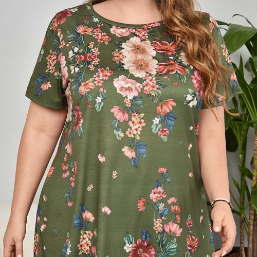 T-shirt long à imprimé floral - SHEIN - Modalova