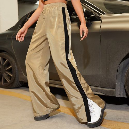 Pantalon ample taille élastique avec bande latérale fendu - SHEIN - Modalova