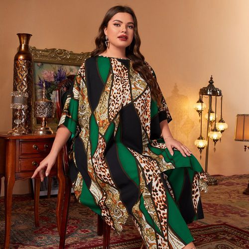 Ensemble robe tunique à manches chauve-souris à léopard baroque - SHEIN - Modalova