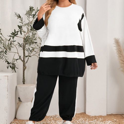 Sweat-shirt à blocs de couleurs & Pantalon de survêtement - SHEIN - Modalova