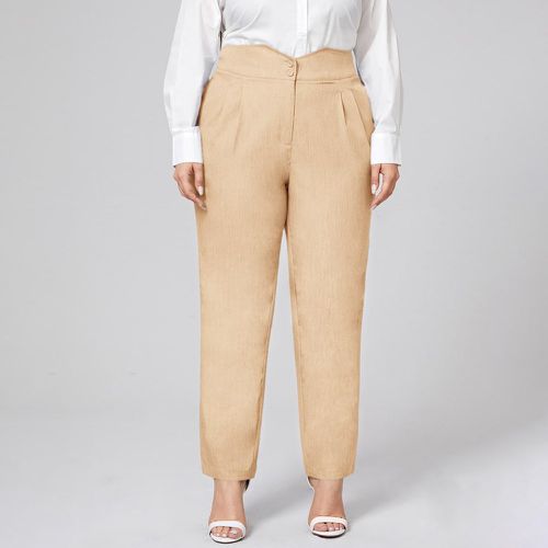Pantalon à plis unicolore - SHEIN - Modalova