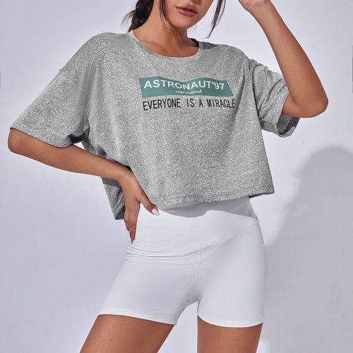 T-shirt de sport à motif slogan - SHEIN - Modalova