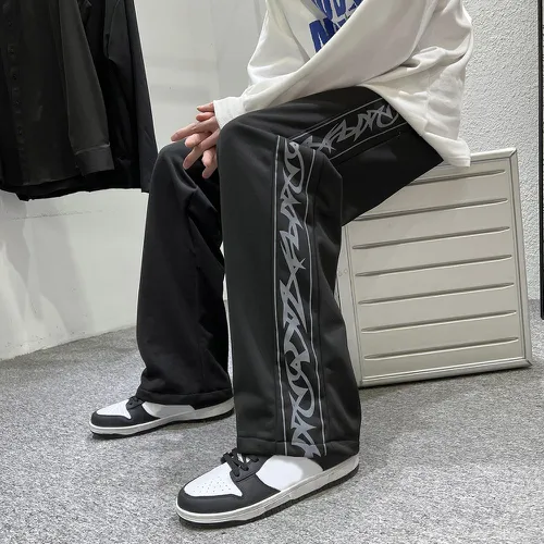 Pantalon de survêtement à imprimé graphique à poches - SHEIN - Modalova