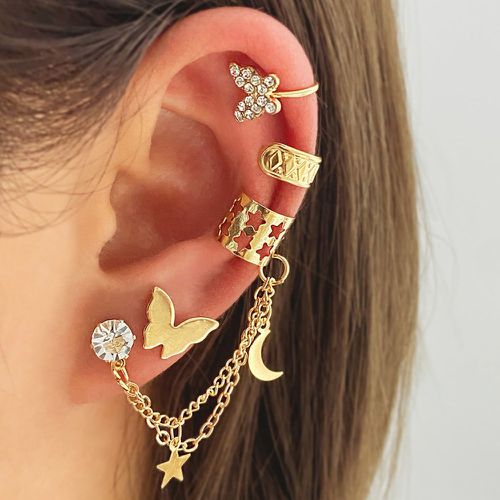 Pièces Boucles d'oreilles avec strass étoile & papillon - SHEIN - Modalova