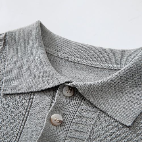 Homme Polo texturé en tricot - SHEIN - Modalova