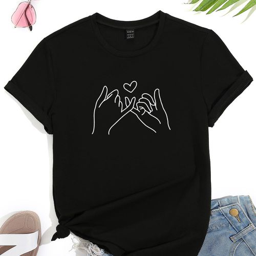 T-shirt cœur & figure - SHEIN - Modalova
