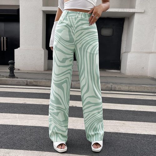 Pantalon droit l'années 90 taille haute à imprimé - SHEIN - Modalova