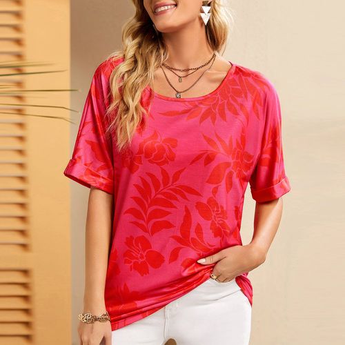 T-shirt à imprimé floral manches dolman - SHEIN - Modalova