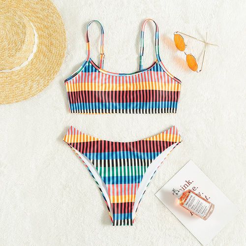 Bikini à rayures versicolores - SHEIN - Modalova
