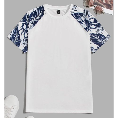 T-shirt à imprimé tropical manches raglan - SHEIN - Modalova