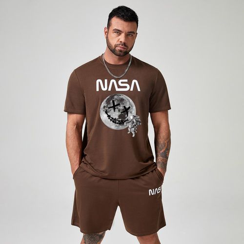 Short & T-shirt lettre & à imprimé astronaute - SHEIN - Modalova