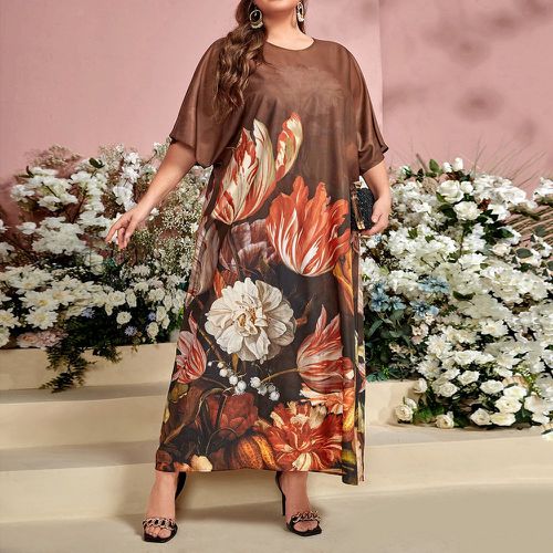Robe à imprimé floral manches chauve-souris - SHEIN - Modalova