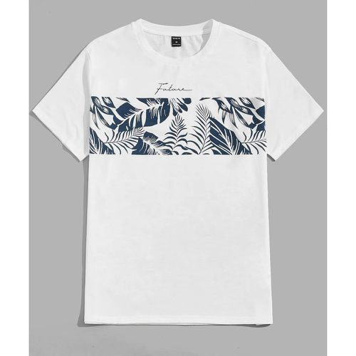 T-shirt à lettres à imprimé tropical - SHEIN - Modalova