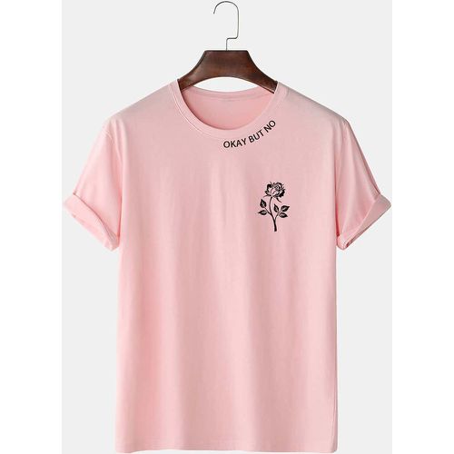 T-shirt à imprimé slogan & floral - SHEIN - Modalova