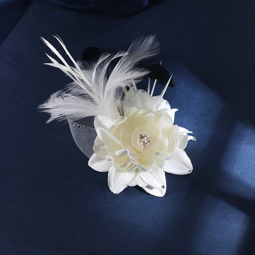 Boutonnière fleur & à détail plume - SHEIN - Modalova