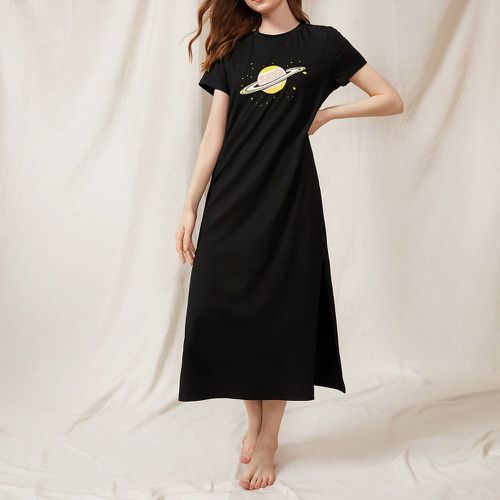 Robe de pyjama zodiaque à imprimé fendu - SHEIN - Modalova