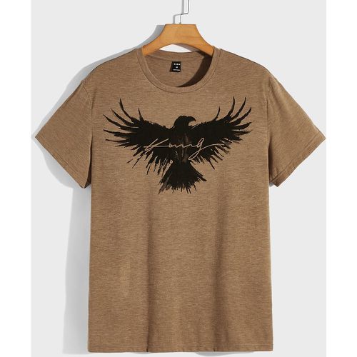 T-shirt à motif aigle et à lettres - SHEIN - Modalova
