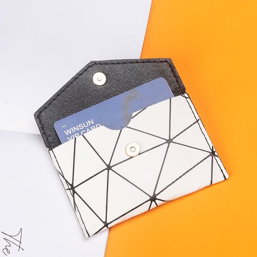 Porte-cartes à imprimé géométrique à rabat - SHEIN - Modalova