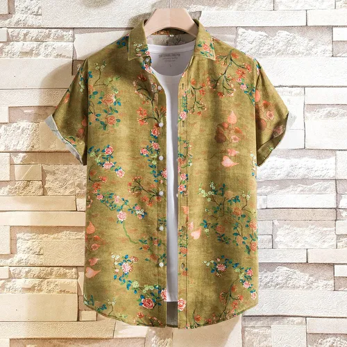 Chemise à imprimé fleur à bouton (sans t-shirt) - SHEIN - Modalova