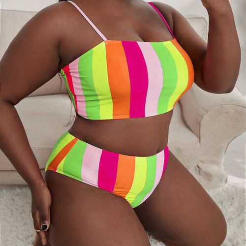 Bikini à rayures versicolores - SHEIN - Modalova