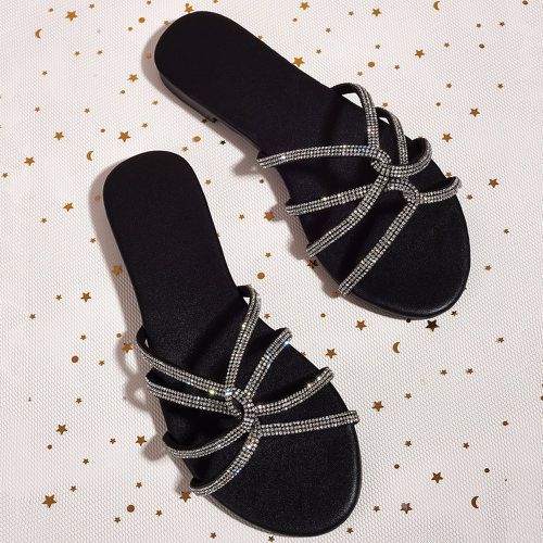Sandales plates avec strass design torsadé - SHEIN - Modalova