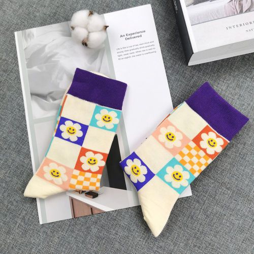 Chaussettes à imprimé fleur - SHEIN - Modalova