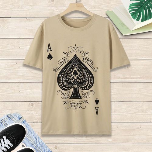 T-shirt à motif lettre et poker - SHEIN - Modalova