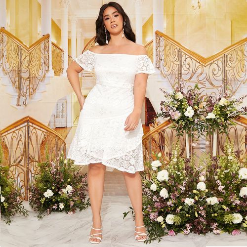 Robes de mariage grandes tailles Asymétrique Volants Glamour Unicolore - SHEIN - Modalova