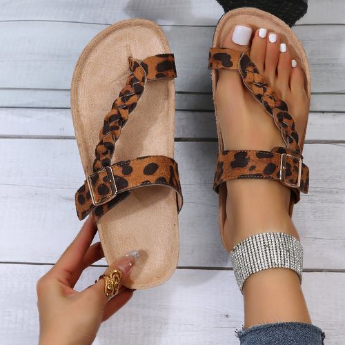 Sandales entre-doigt avec motif léopard à boucle - SHEIN - Modalova