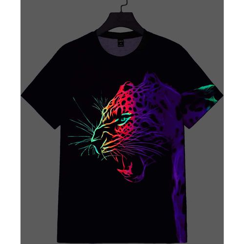 T-shirt réfléchissant à léopard - SHEIN - Modalova